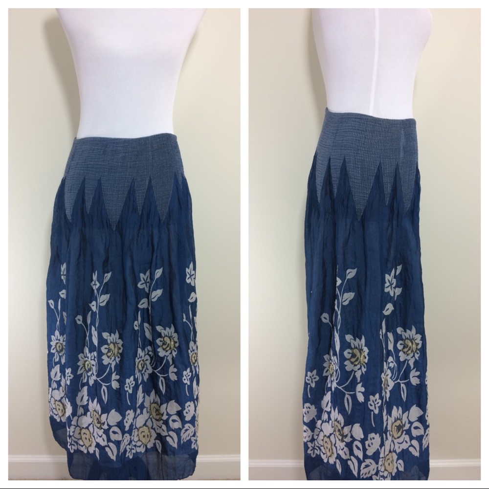 LAPIS Women’s Blue Boho One Size Dress Skirt